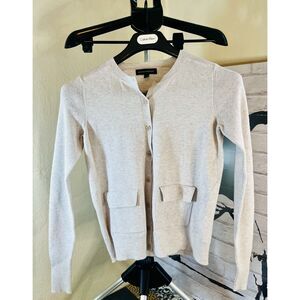 Banana Republic XS Cream speckled cardigan with pockets